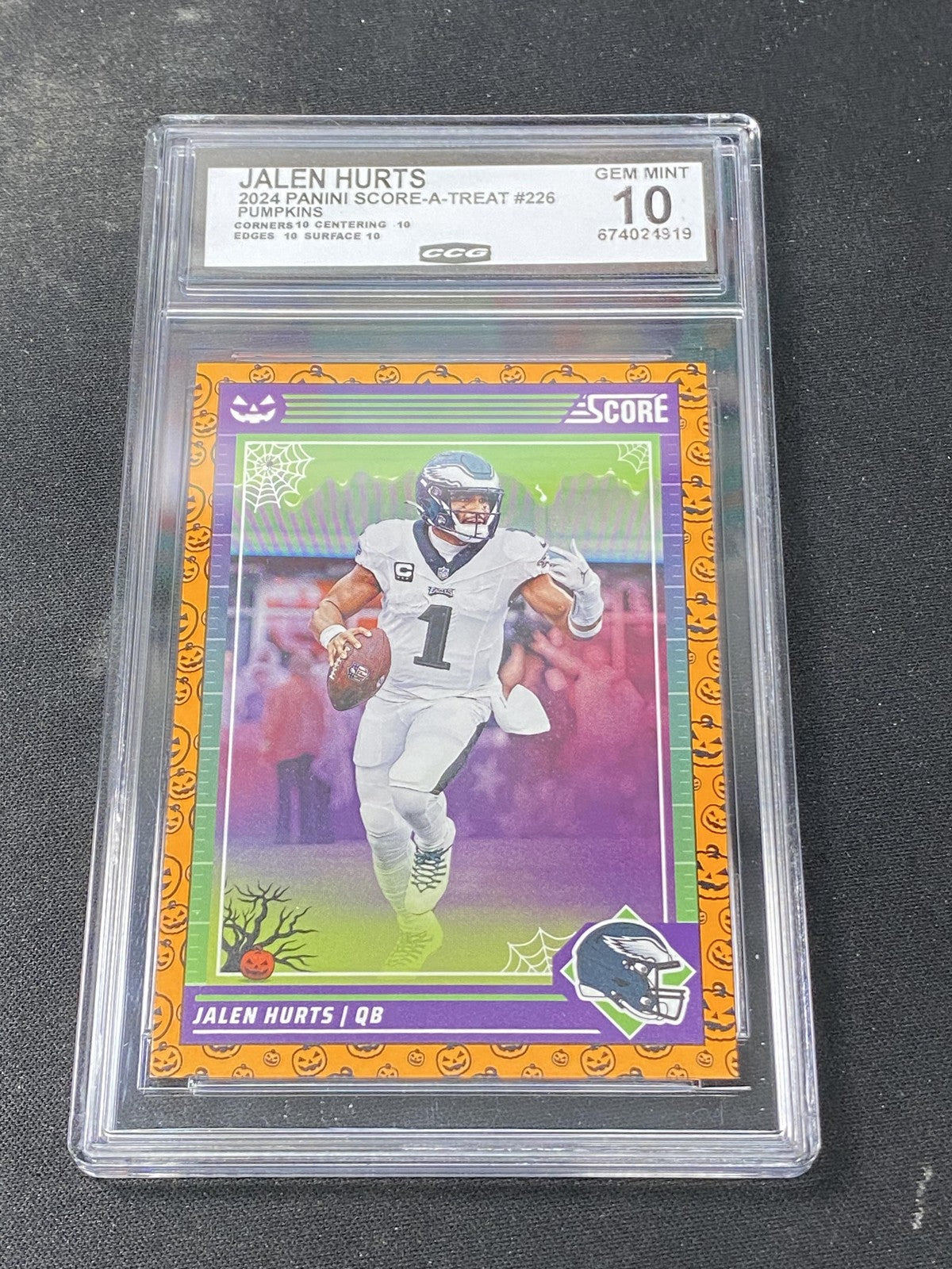 Jalen Hurts 2024 Panini Score-A-Treat Pumpkins CCG 10 Rookie