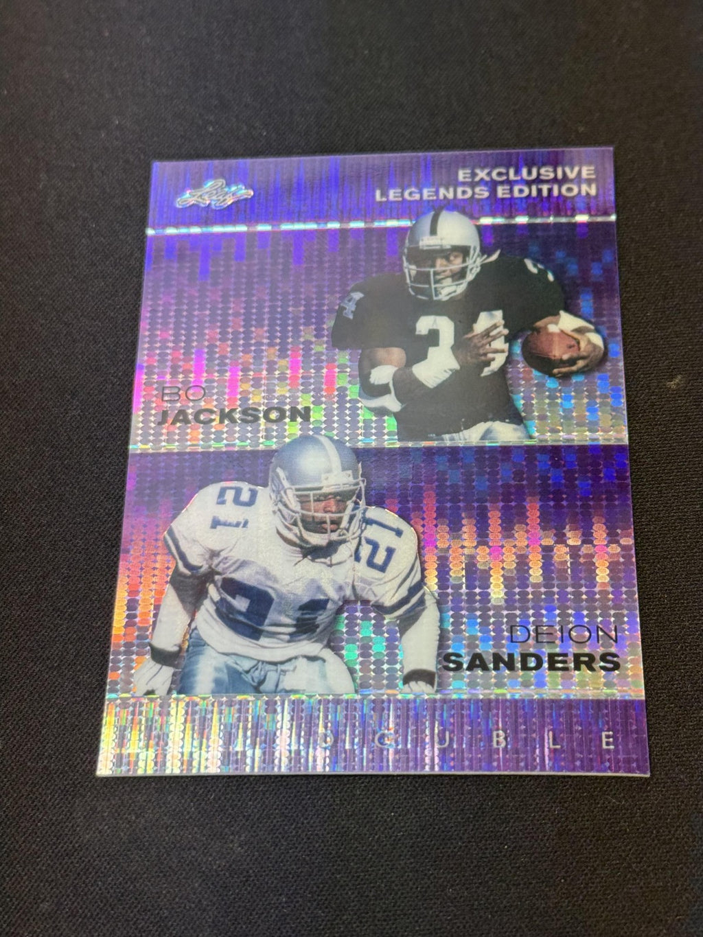 Bo Jackson Deion Sanders 2023 LEAF Metal Duals Purple /15 RC