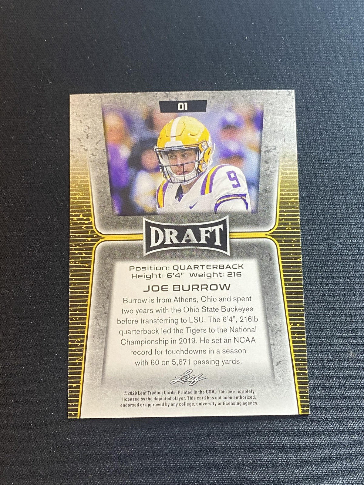 Joe Burrow 2020 Leaf Draft 1 RC 10 Count Lot