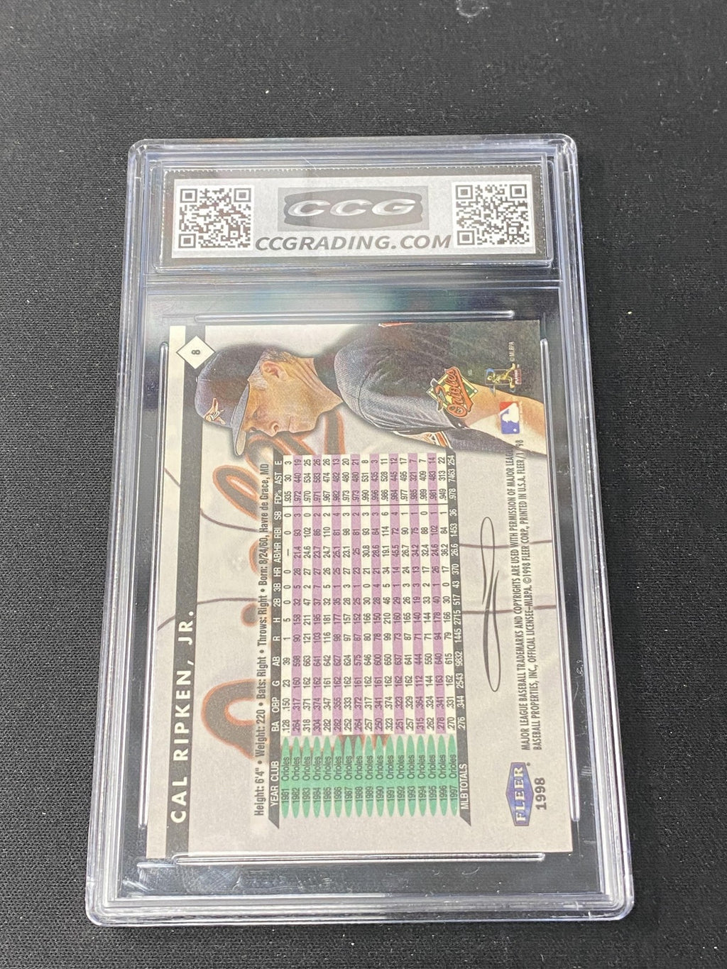 Cal Ripken, Jr. 1998 Fleer Tradition 8 CCG 10 Baltimore Orioles Rookie