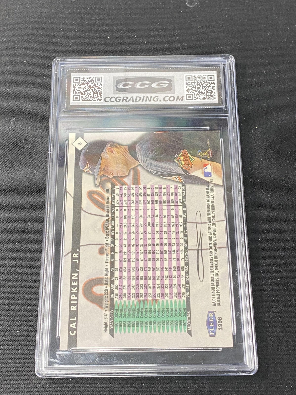 Cal Ripken, Jr. 1998 Fleer Tradition 8 CCG 10 Baltimore Orioles Rookie