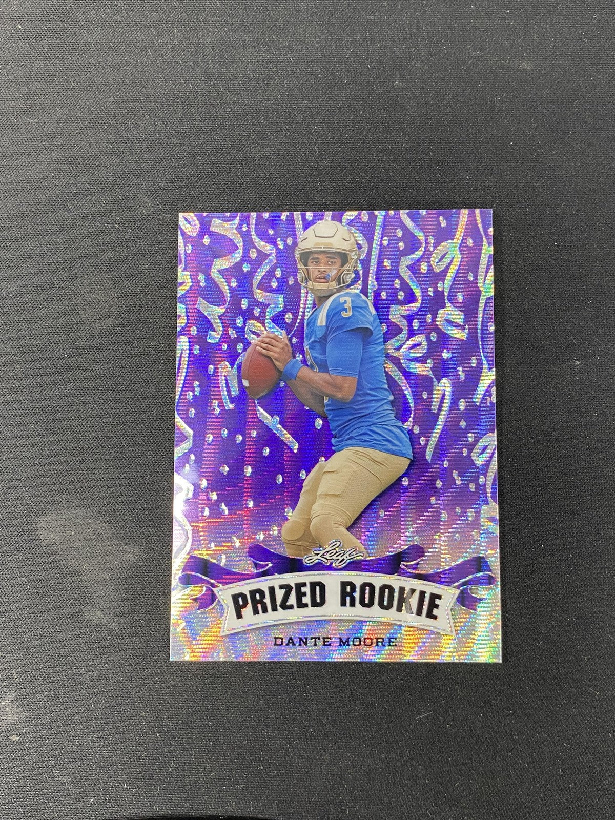 Dante Moore 2023 Leaf Metal Prized Rookie Purple Wave /15 RC Oregon Ducks