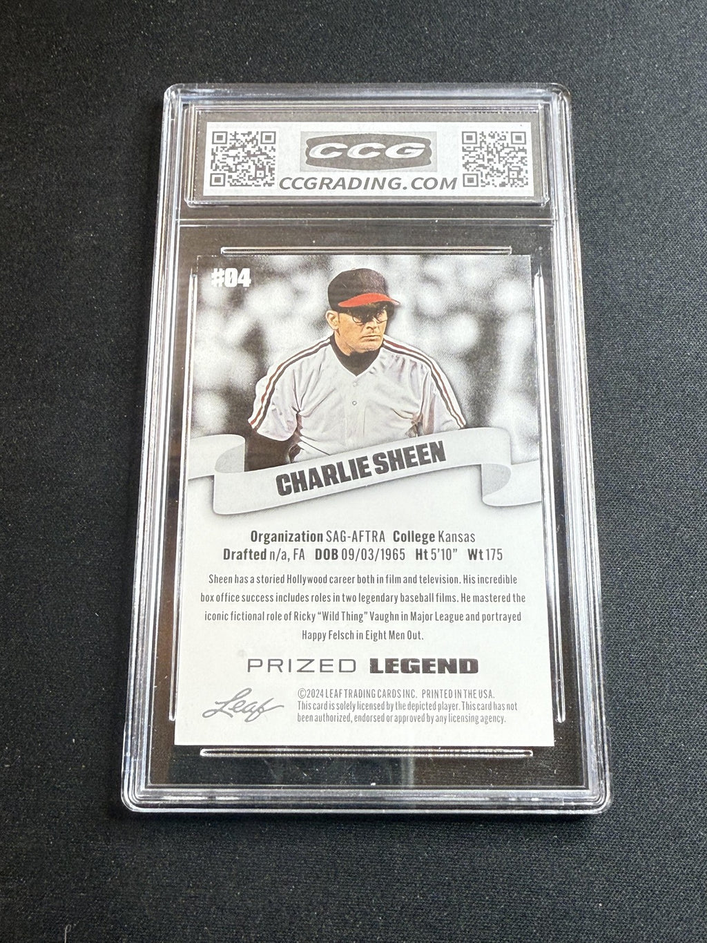 Charlie Sheen 2024 Leaf Prized Legend CCG 10