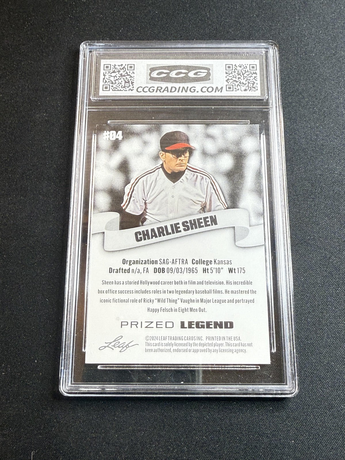 Charlie Sheen 2024 Leaf Prized Legend CCG 10