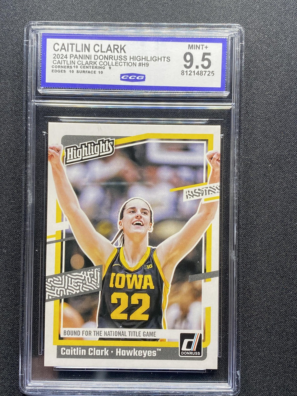 Caitlin Clark 2024 Panini Caitlin Clark Collection H9 CCG 9.5 RC