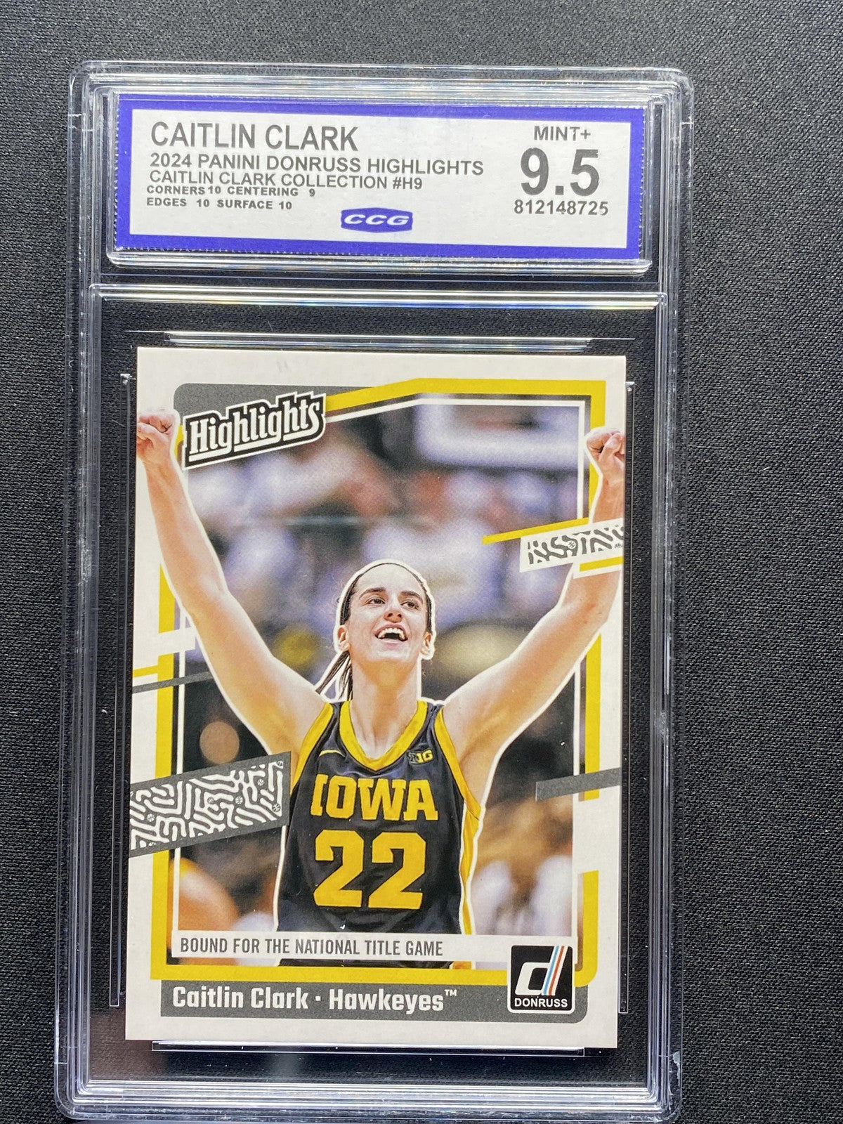 Caitlin Clark 2024 Panini Caitlin Clark Collection H9 CCG 9.5 RC