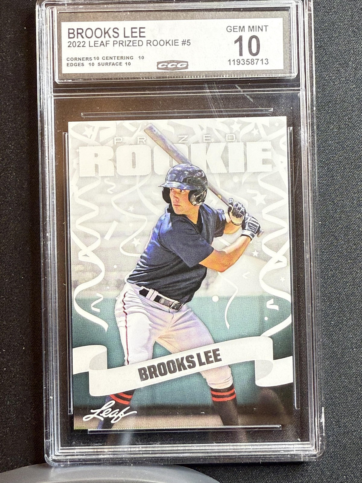 Brooks Lee 2022 Leaf Prized Rookie CCG 10 RC