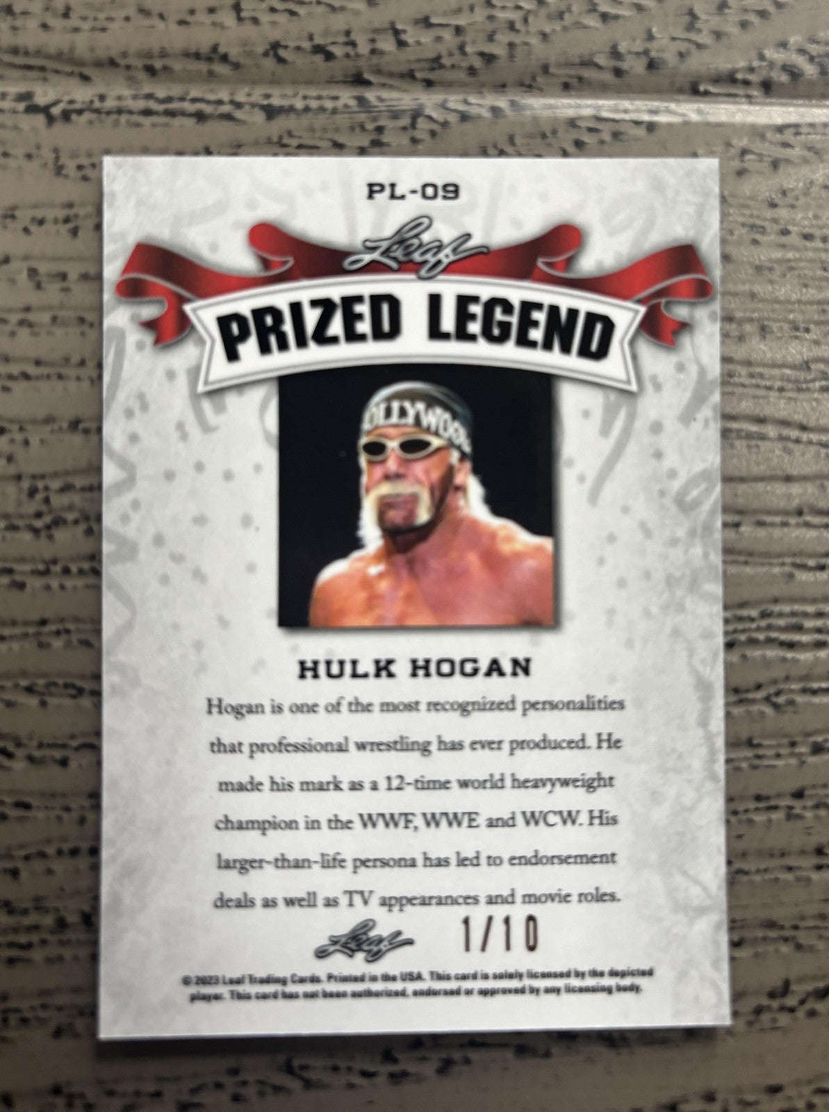 Hulk Hogan 2023 Leaf Prized Legend Metal Pink /10 RC
