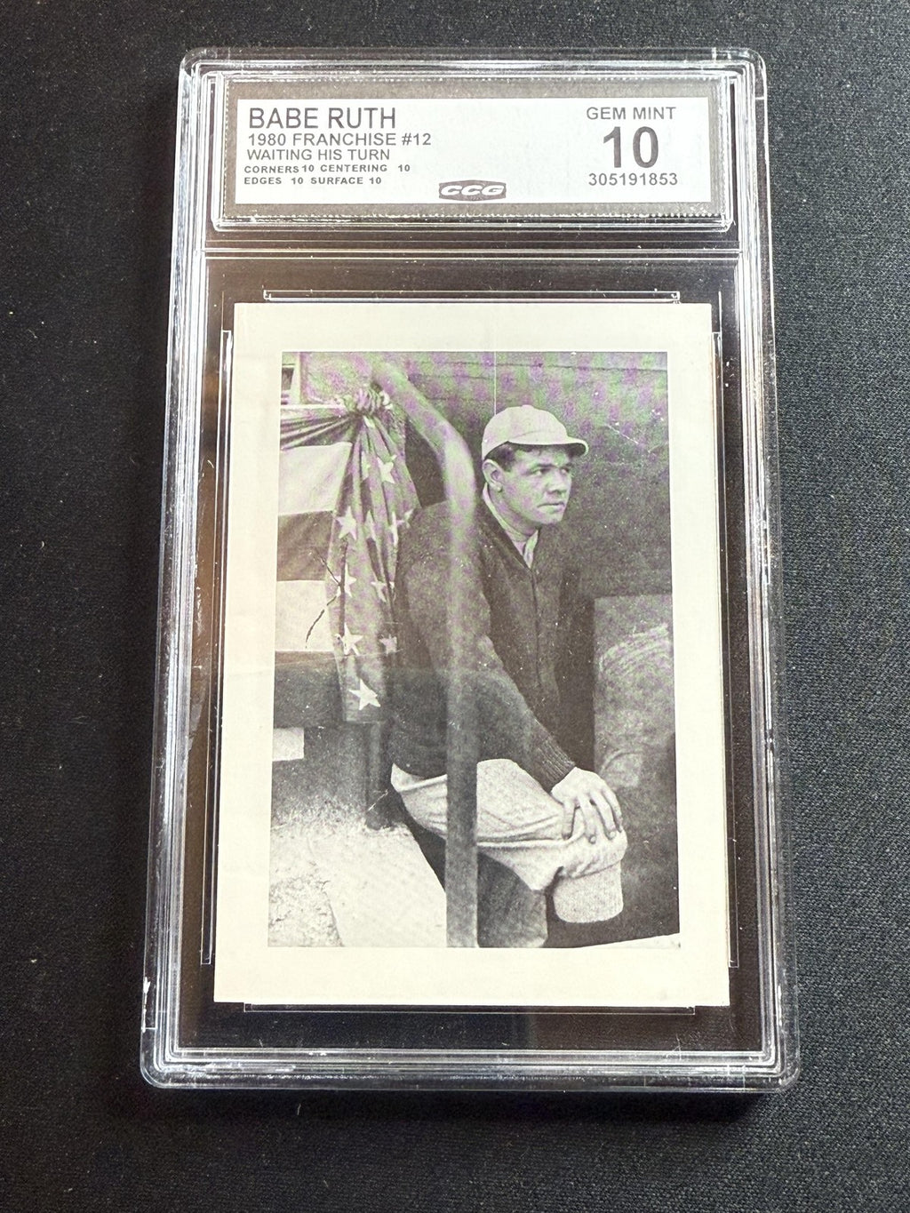 Babe Ruth 1980 Franchise Waiting His Turn CCG 10 RC