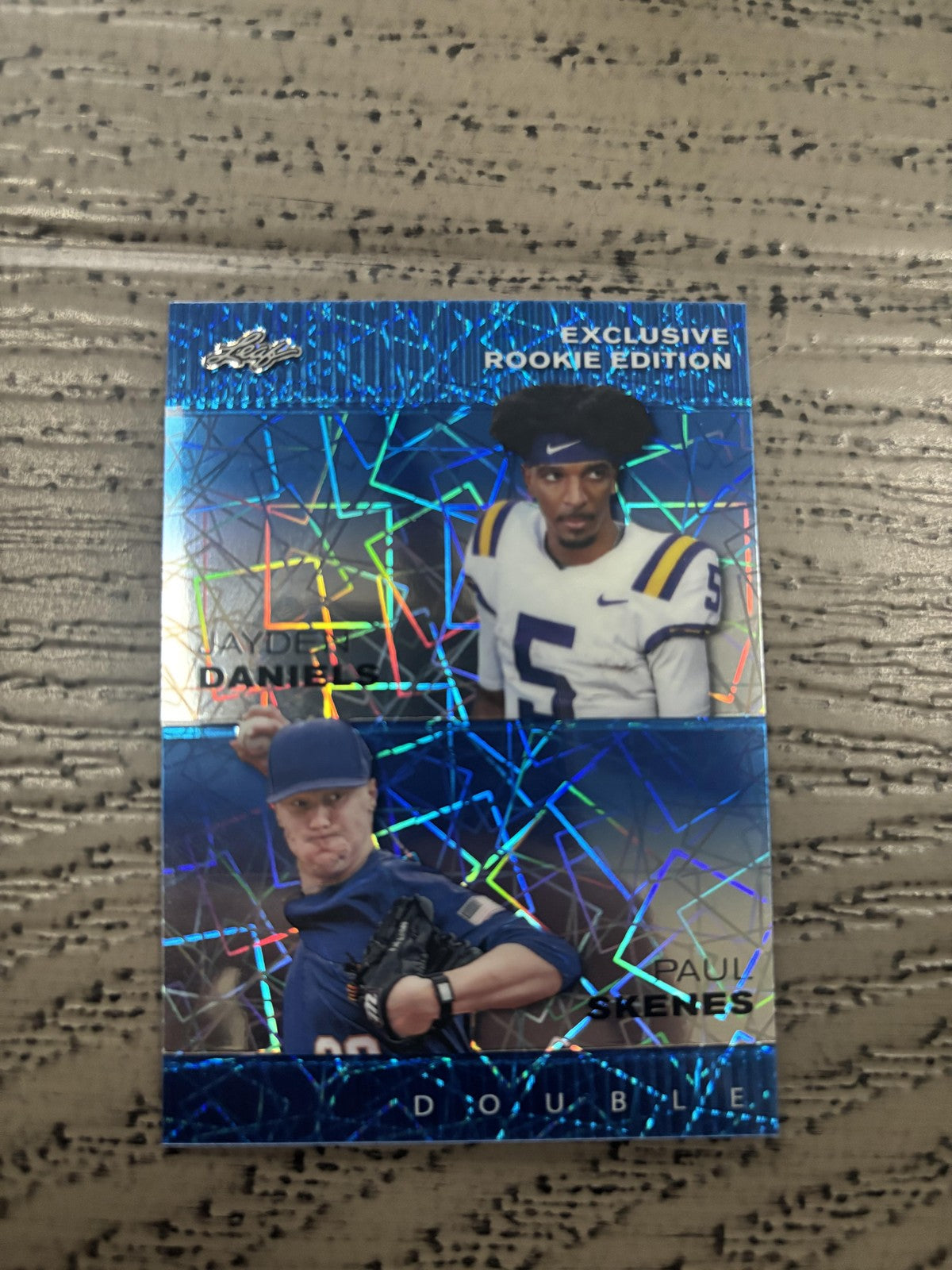 Jayden Daniels / Paul Skenes 2024 Leaf Duo Metal Blue /20 RC LSU