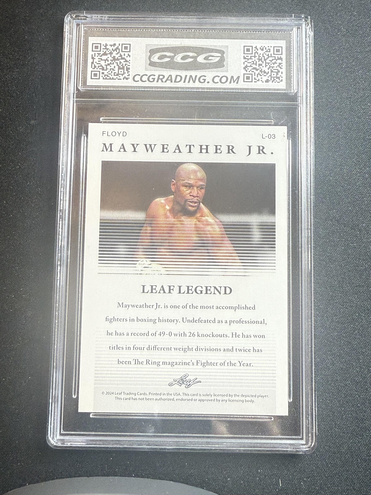 Floyd Mayweather Jr. 2024 Leaf Legend CCG 10