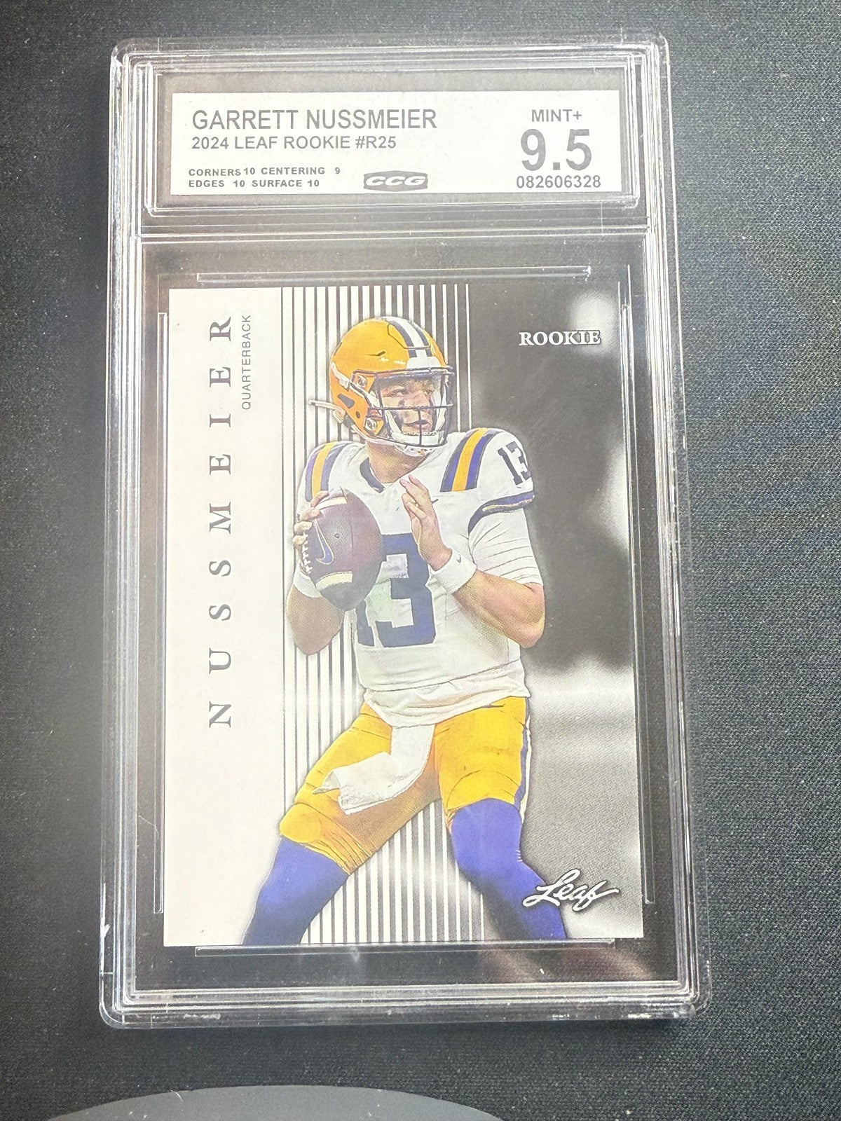 Garrett Nussmeier 2024 Leaf Rookie CCG 9.5 LSU Rookie