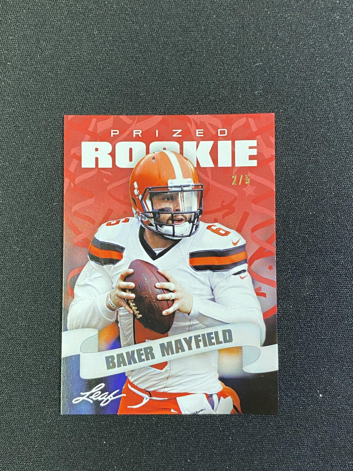 Baker Mayfield 2018 Leaf Rookie Red /5 RC Buccaneers