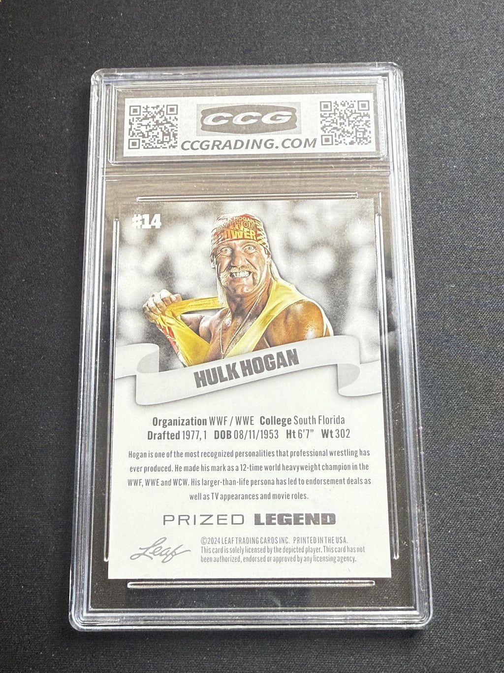 Hulk Hogan 2024 Leaf Prized Legend CCG 10