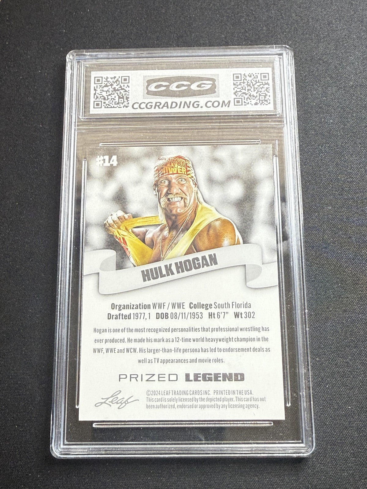 Hulk Hogan 2024 Leaf Prized Legend CCG 10