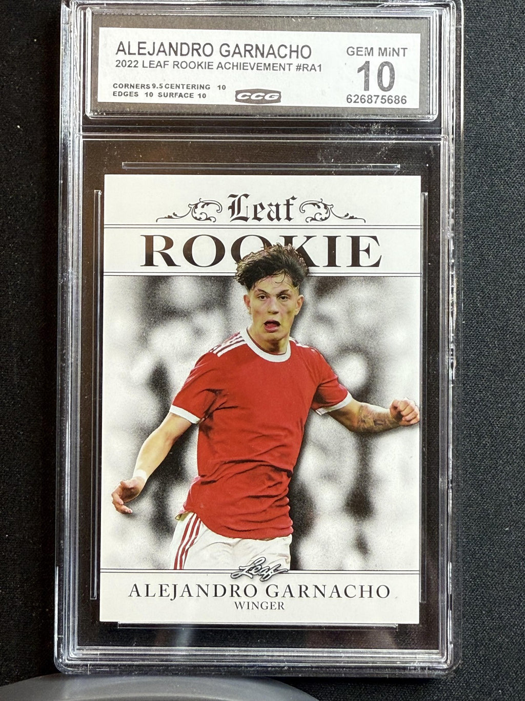 Alejandro Garnacho 2022 Leaf Rookie Achievements CCG 10 RC