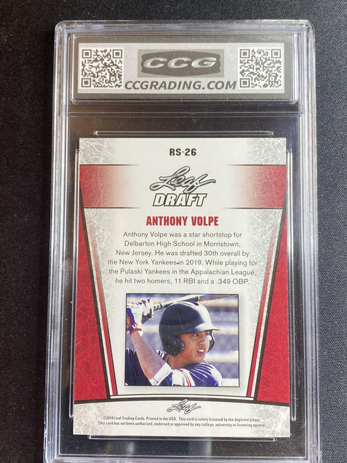 Anthony Volpe 2019 Leaf Draft Rookie RS26 CCG 9.5 RC