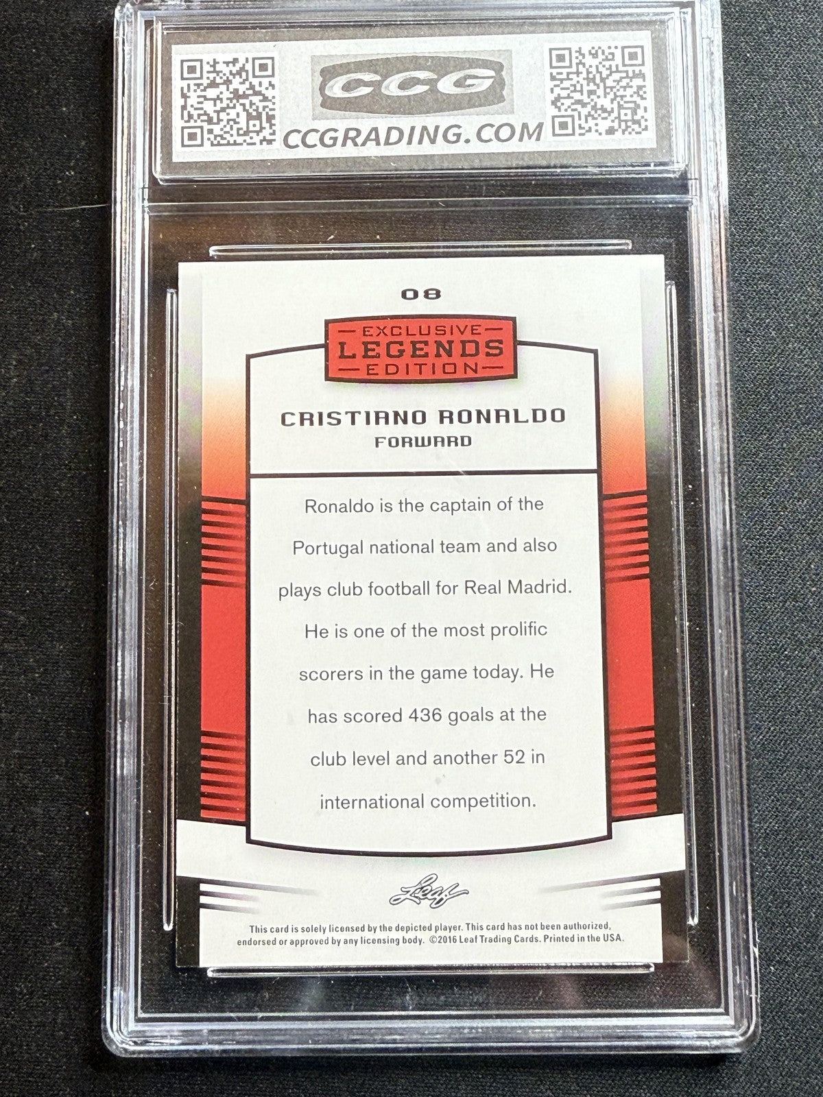 Christiano Ronaldo 2016 Leaf Exclusive Legends Edition CCG 10 RC