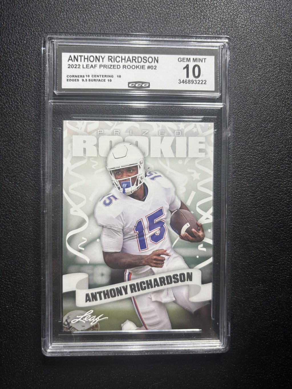 Anthony Richardson 2022 Leaf Prized Rookie CCG 10 RC