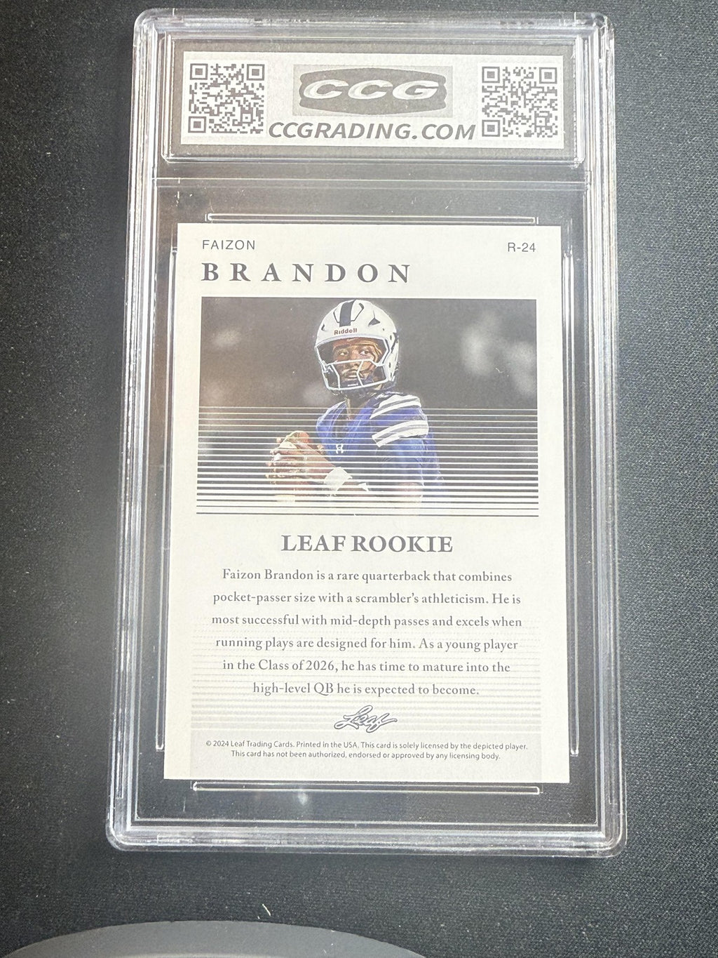 Faizon Brandon 2024 Leaf Rookie CCG 10 Rookie