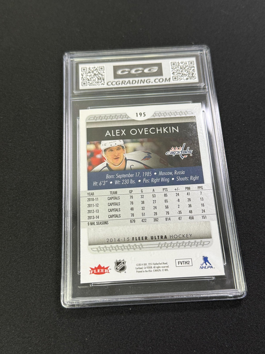 Alex Ovechkin 2014 2014-15 Ultra 195 Gold Medallion CCG 9.5 Capitals Rookie