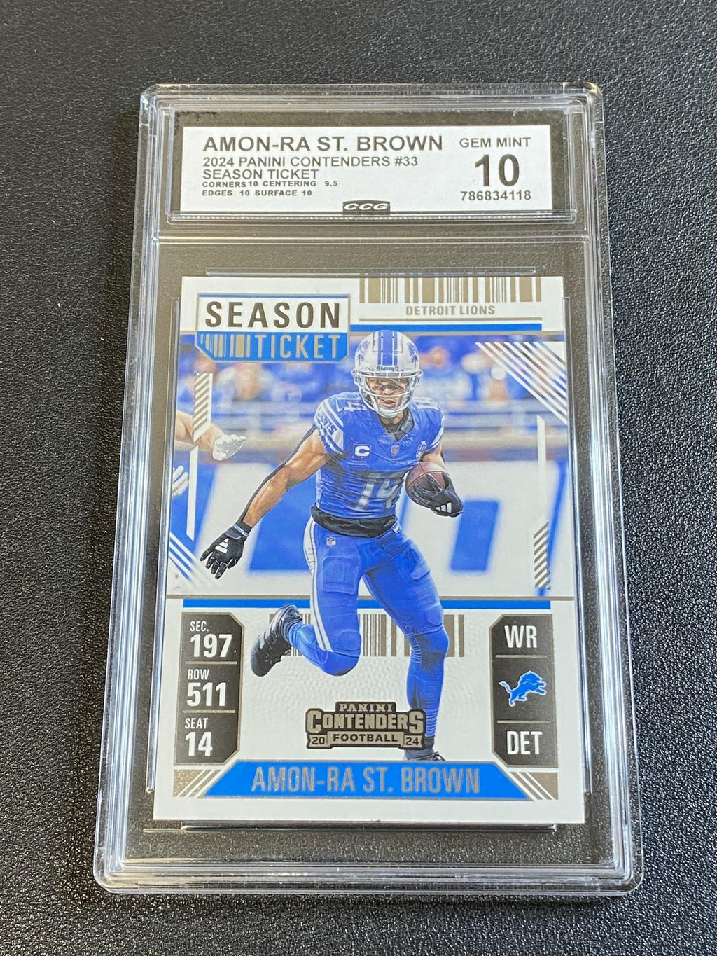 Amon-Ra St. Brown 2024 Panini Contenders Season Ticket CCG 10 Lions