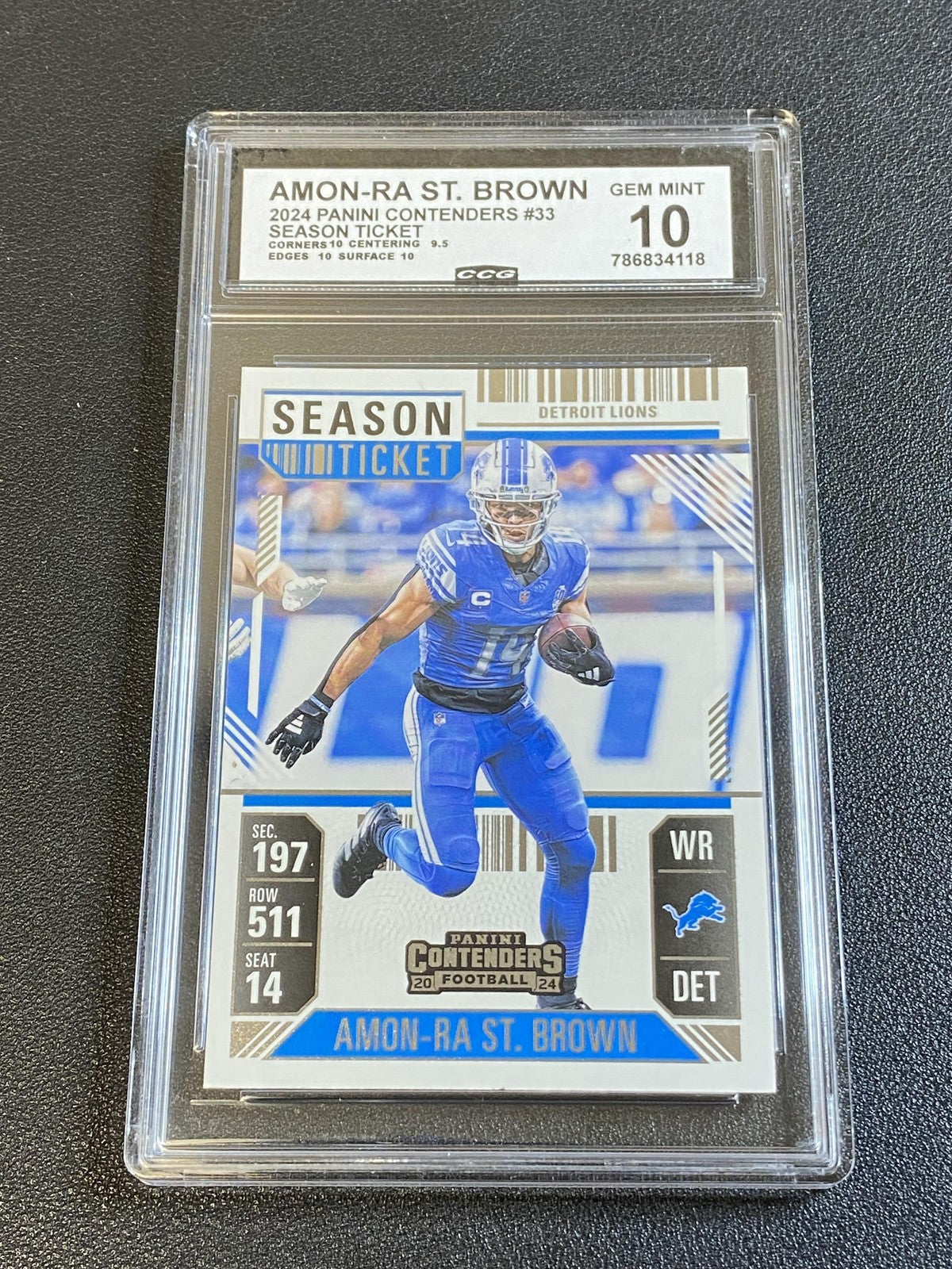 Amon-Ra St. Brown 2024 Panini Contenders Season Ticket CCG 10 Lions