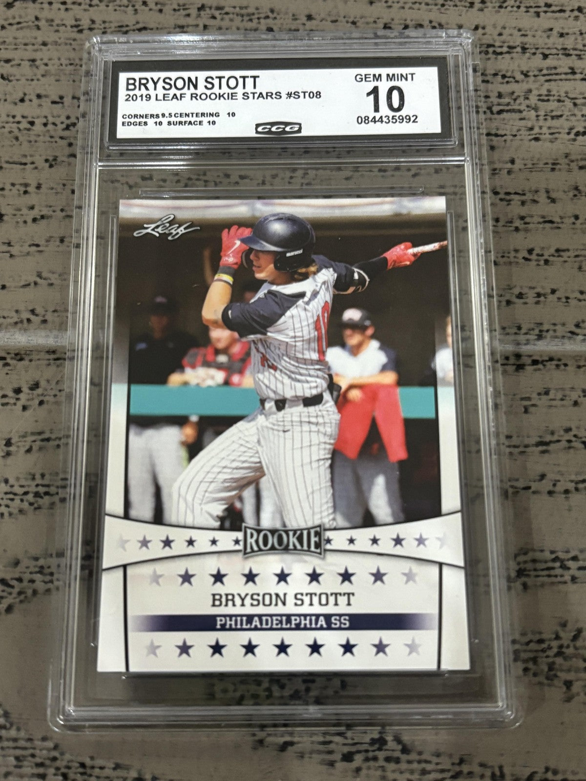 Bryson Stott 2019 Leaf Rookie Stars CCG 10 RC