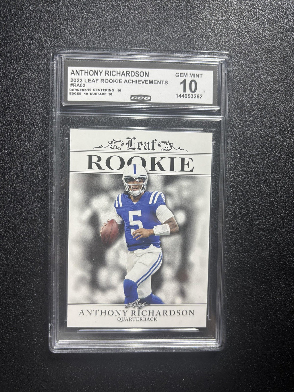 Anthony Richardson 2023 Leaf Rookie Achievements CCG 10 RC