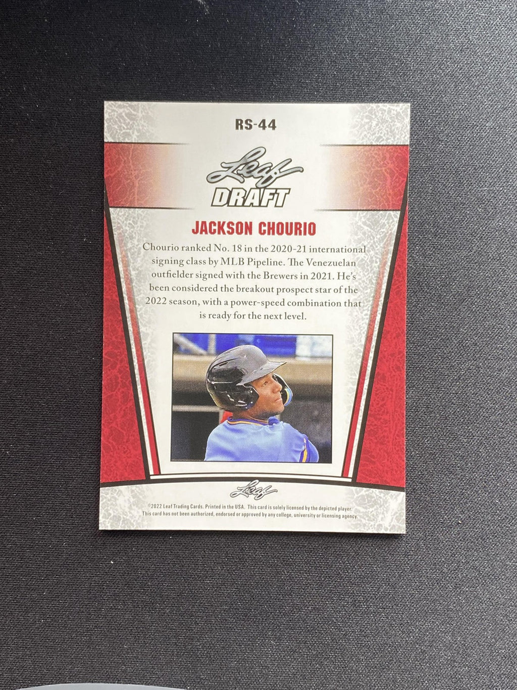 Jackson Chourio 2022 Leaf Draft Metal Rookies RS44 RC 10 Count Lot