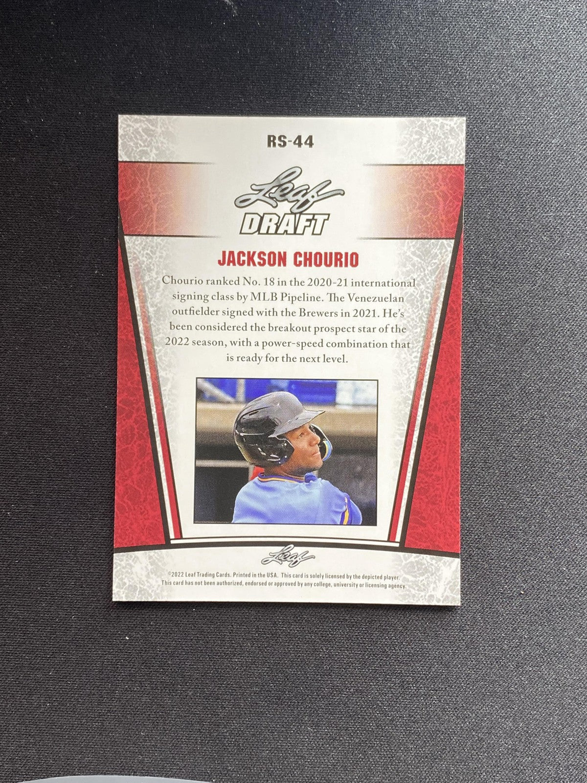 Jackson Chourio 2022 Leaf Draft Metal Rookies RS44 RC 10 Count Lot