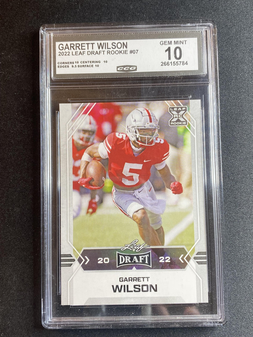 Garrett Wilson 2022 Leaf Draft Rookie 07 CCG 10 RC
