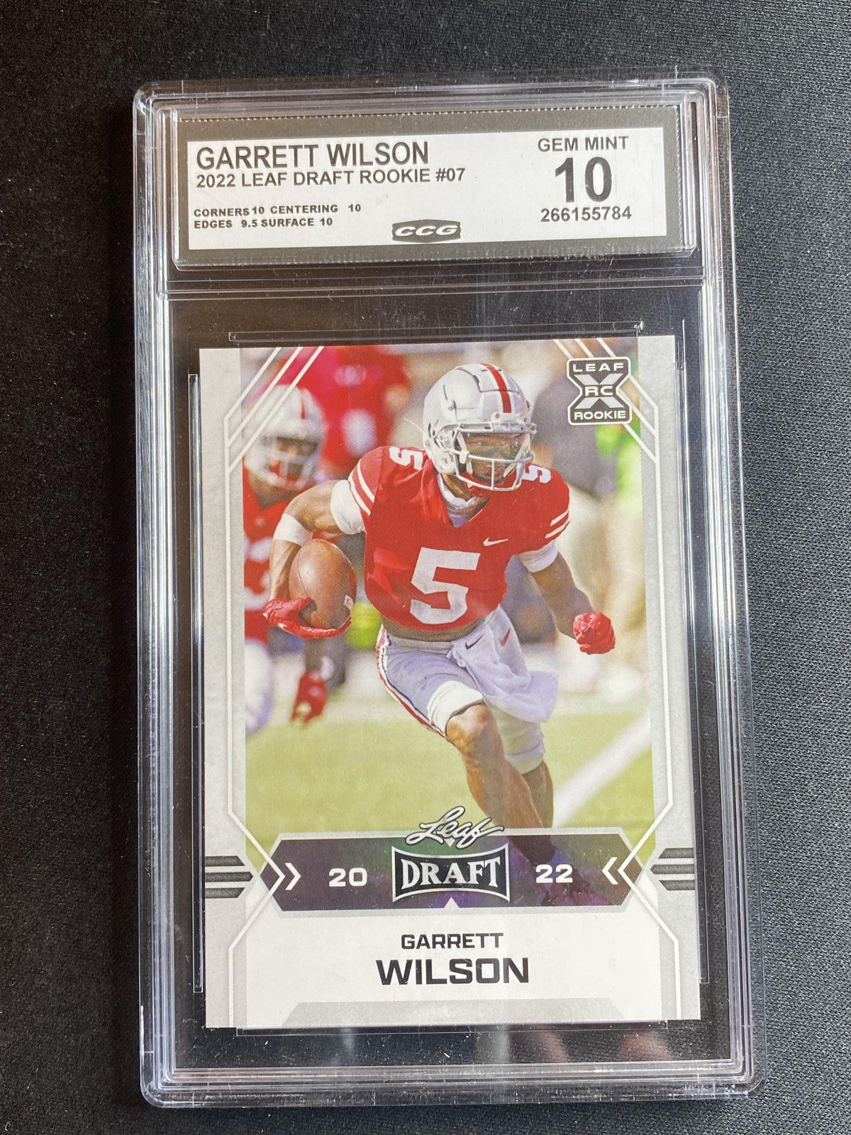 Garrett Wilson 2022 Leaf Draft Rookie 07 CCG 10 RC