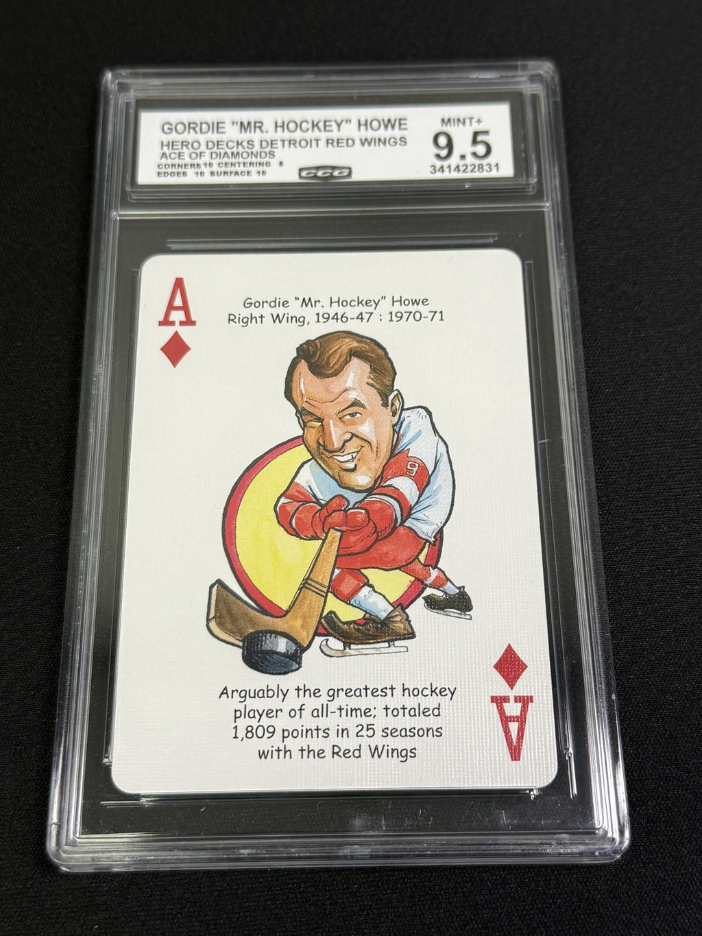 Gordie Howe Hero Decks Detroit Red Wings CCG 9.5