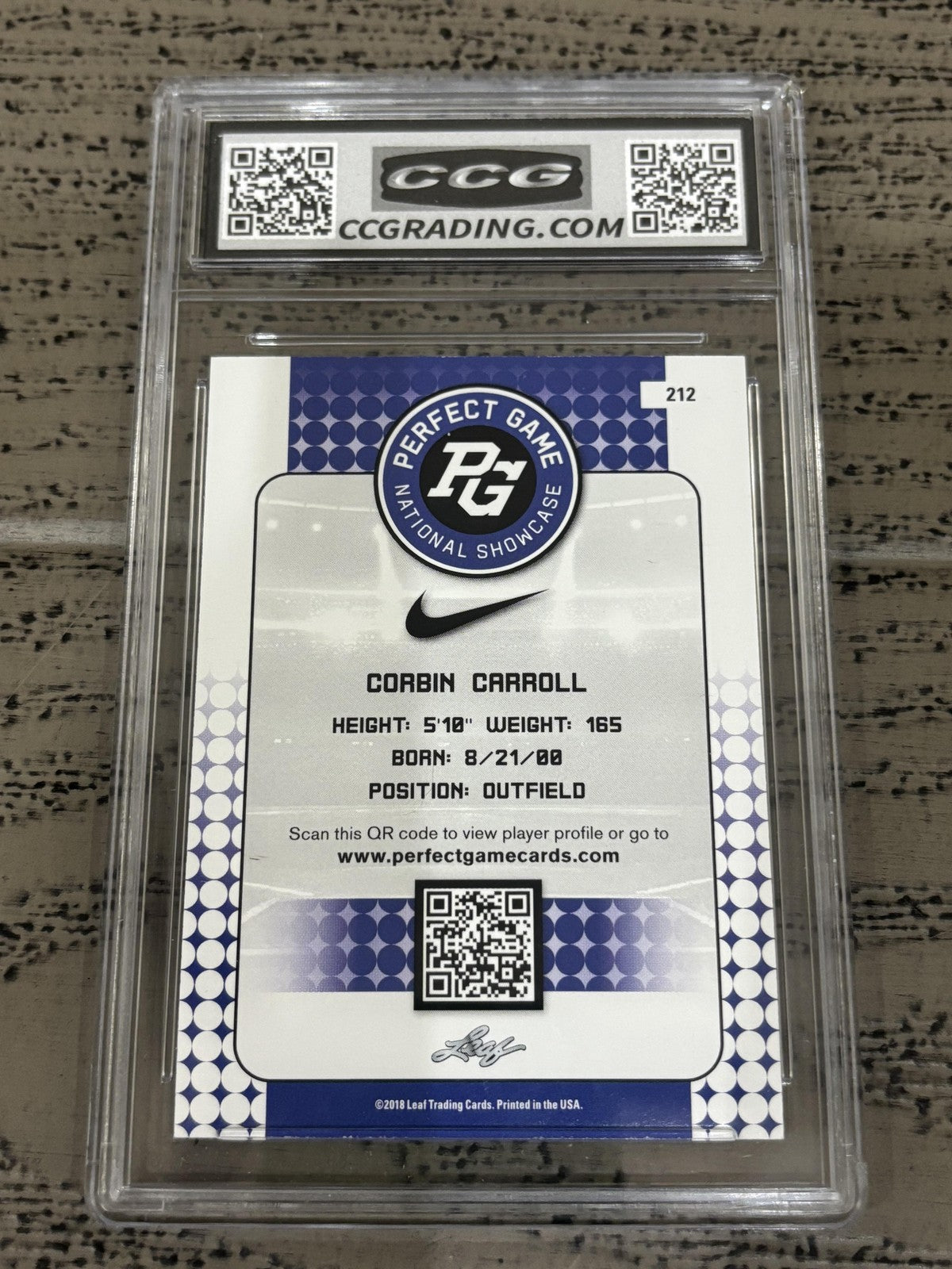 Corbin Carroll 2018 Leaf Perfect Game CCG 10 RC