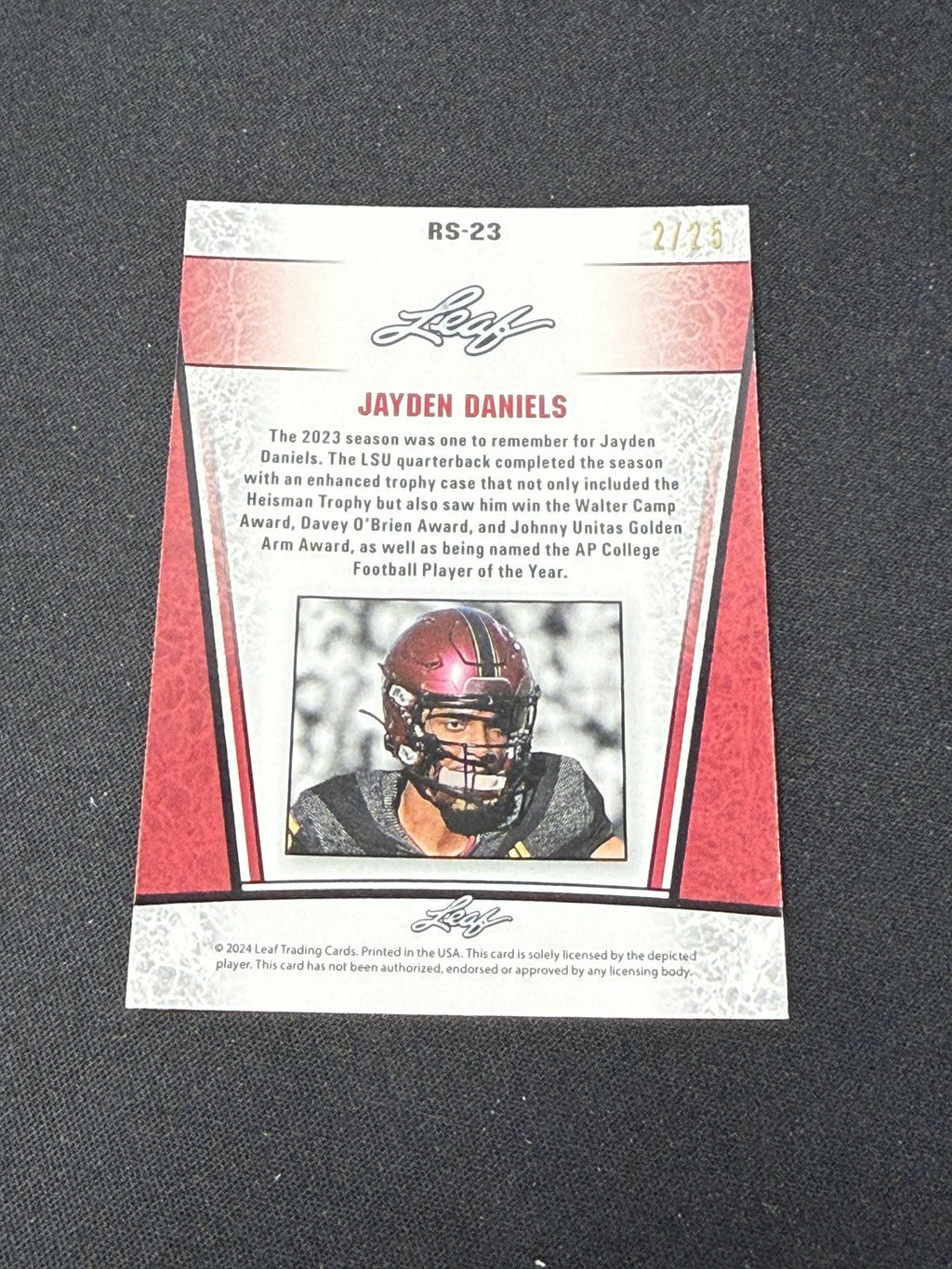 Jayden Daniels 2024 Leaf Metal Rookie /25 RC Commanders