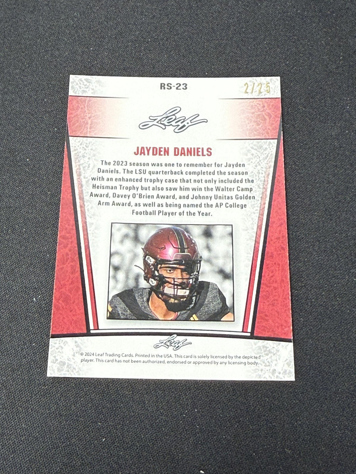 Jayden Daniels 2024 Leaf Metal Rookie /25 RC Commanders