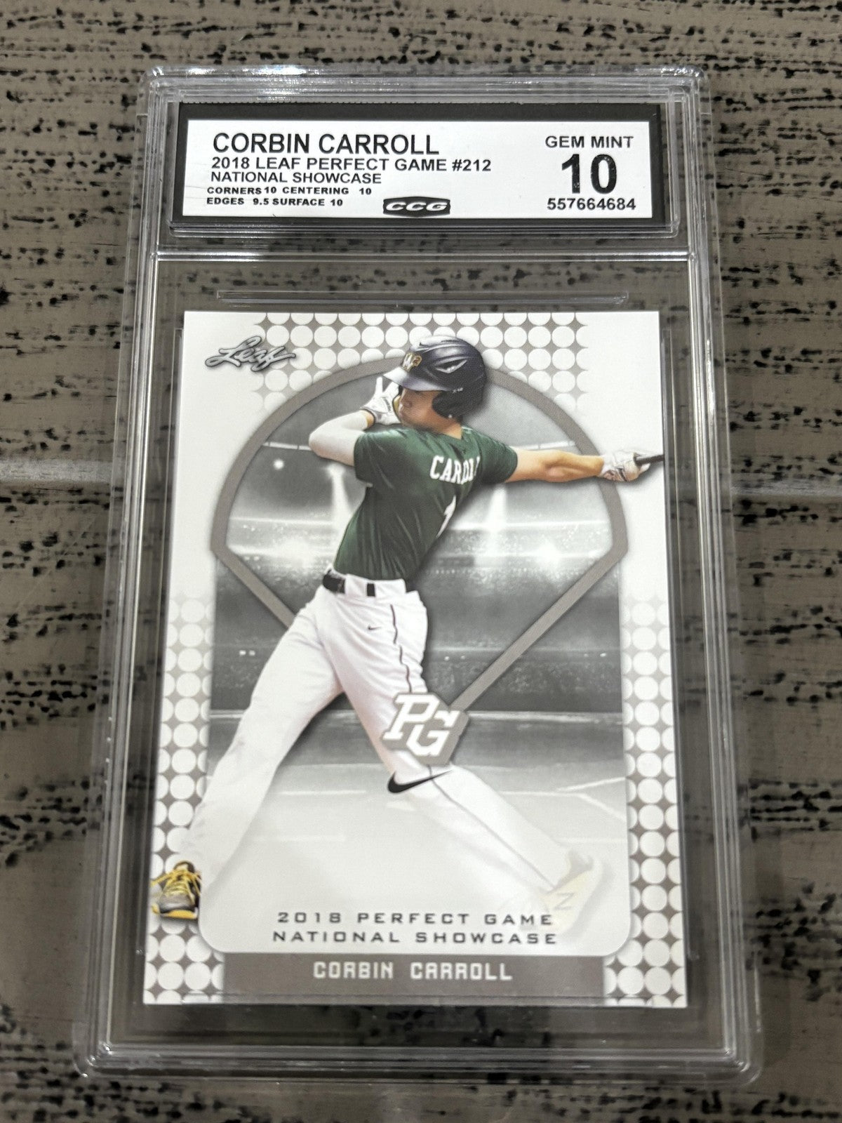 Corbin Carroll 2018 Leaf Perfect Game CCG 10 RC