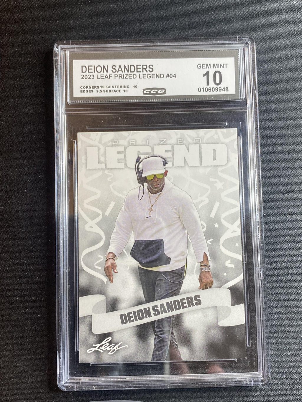 Deion Sanders 2023 Leaf Prized Legend 04 CCG 10 RC