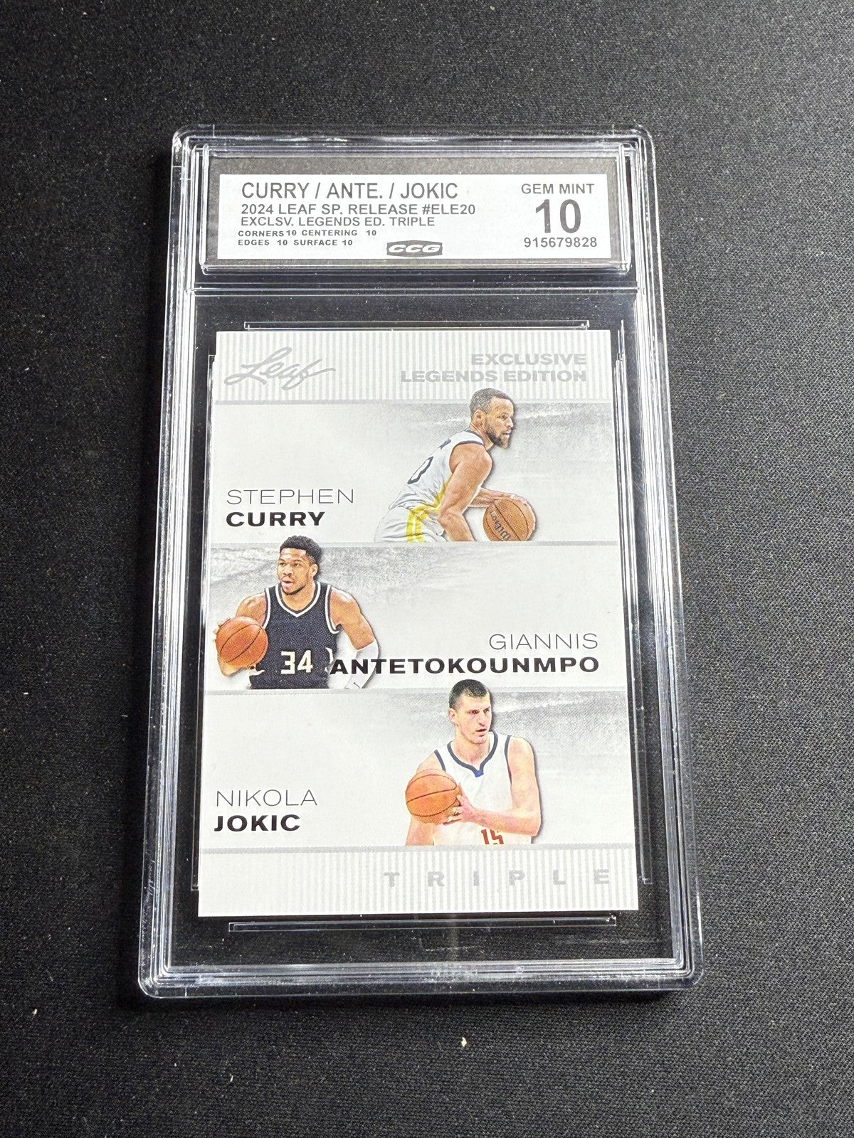 Curry / Giannis / Jokic 2024 Leaf Legend Trio CCG 10