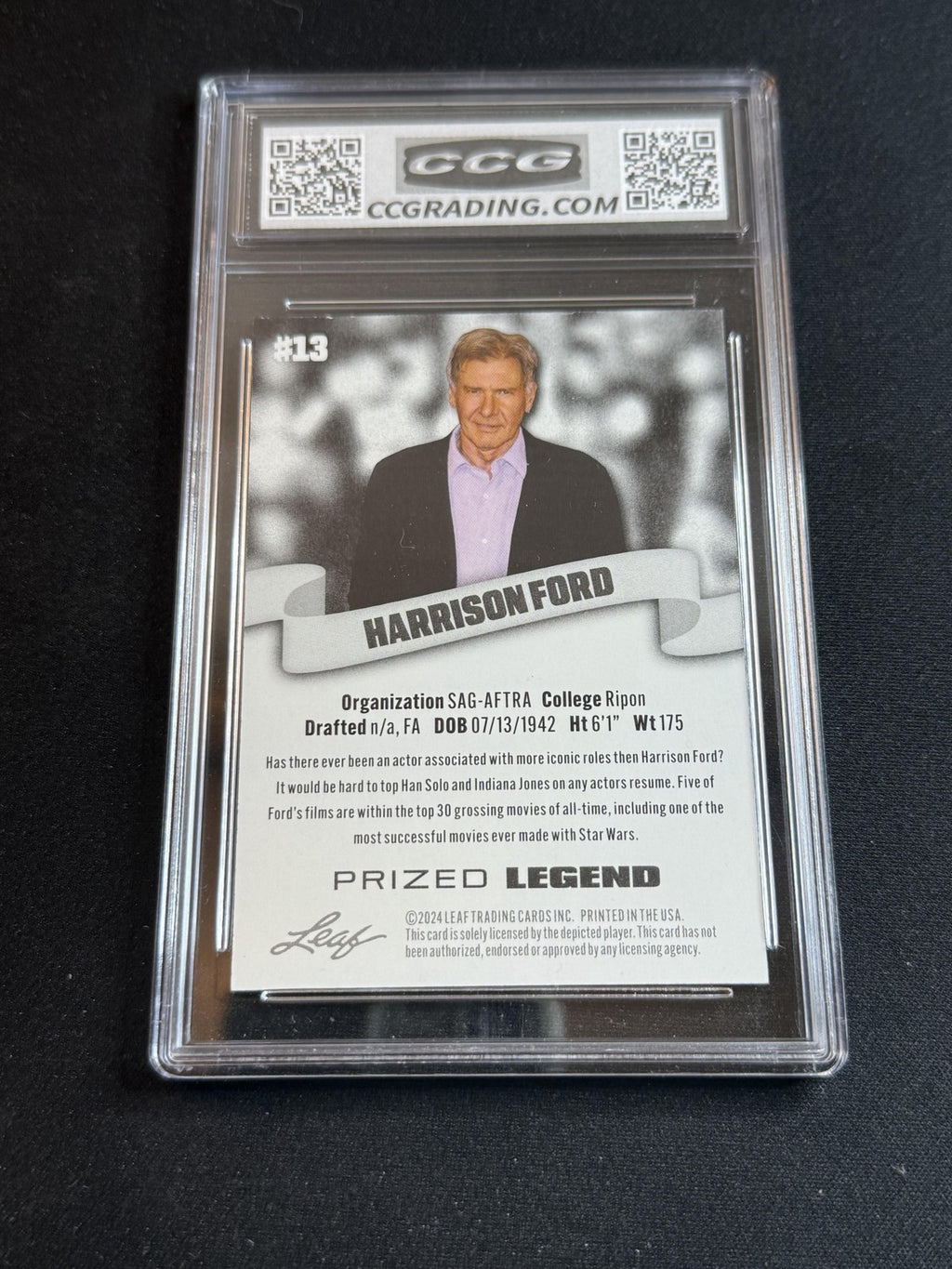 Harrison Ford 2024 Leaf Prized Legend CCG 10