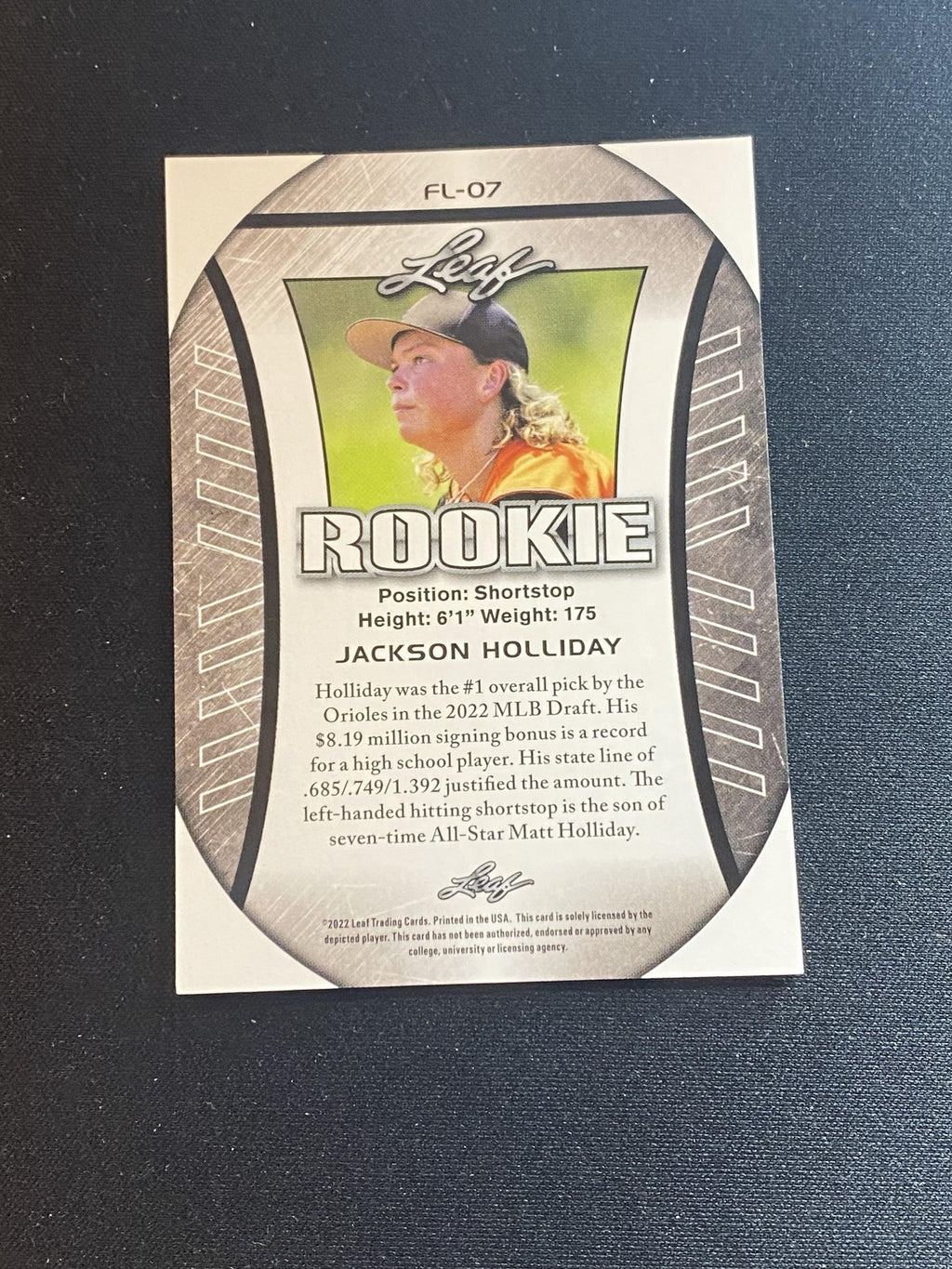 Jackson Holliday 2022 Leaf Flagship Rookie FL07 RC 10 Count Lot