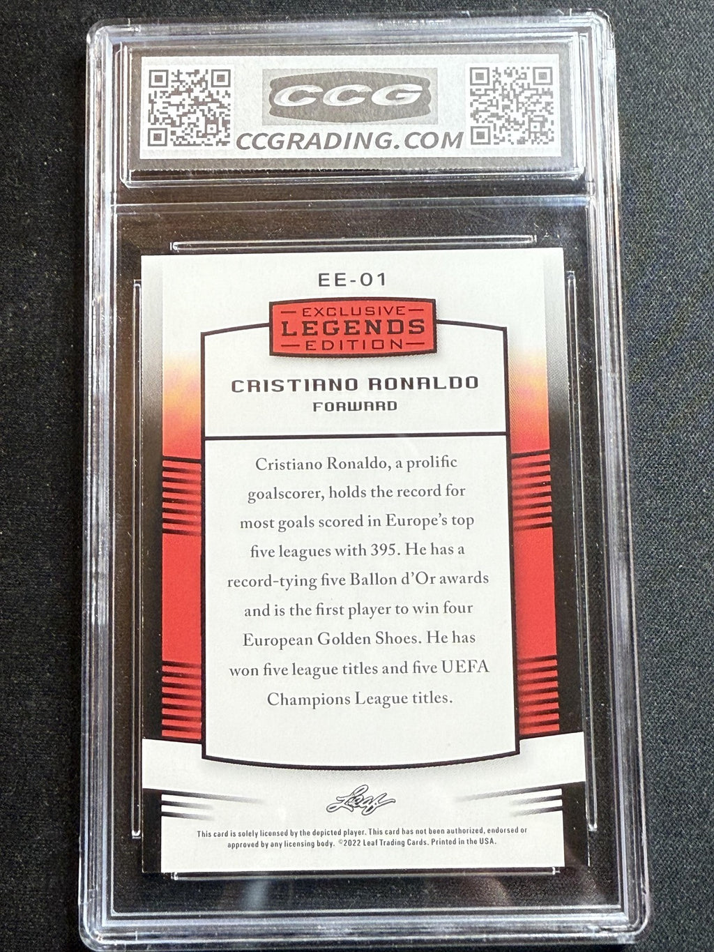 Christiano Ronaldo 2022 Leaf Exclusive Legends Edition CCG 10 RC