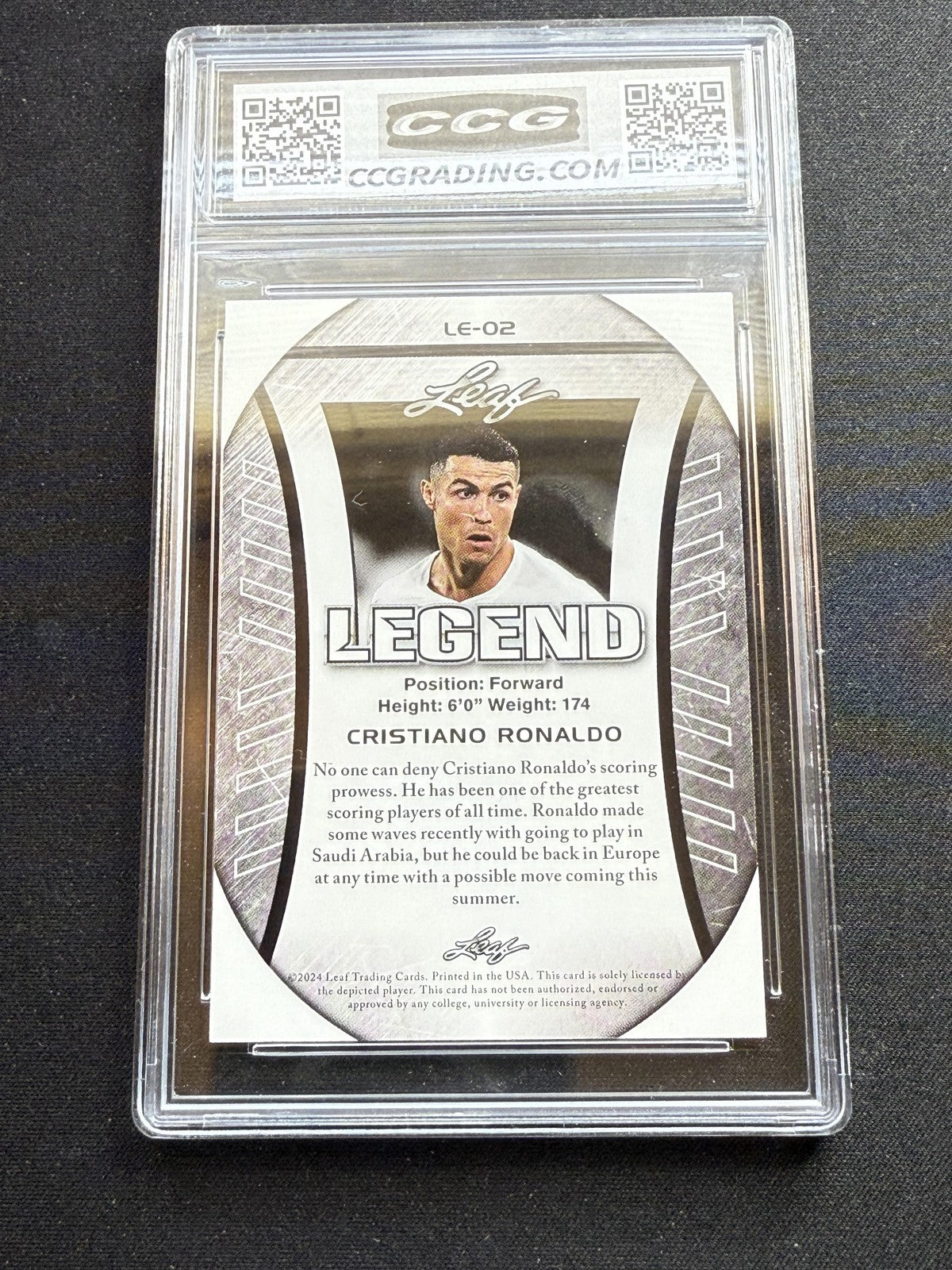 Cristiano Ronaldo 2024 Leaf Legend Flag CCG 10 RC