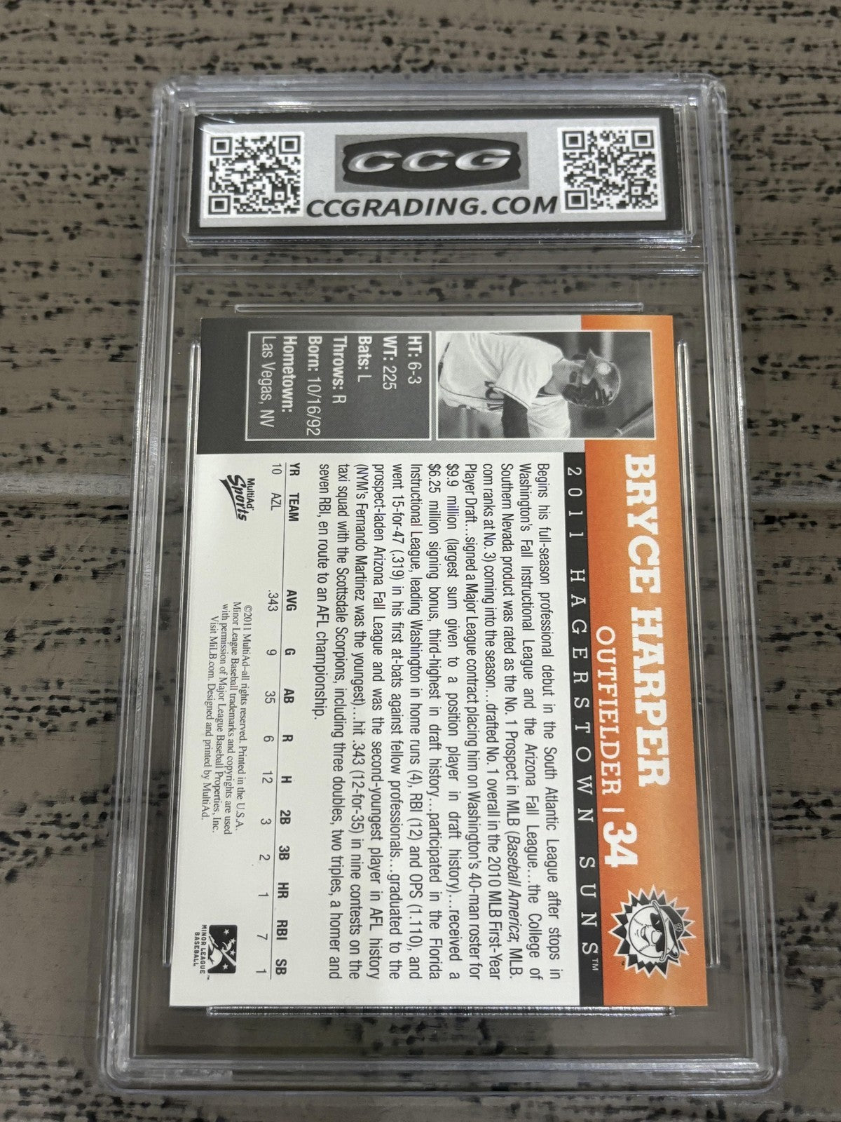 Bryce Harper 2011 Multiad Sports CCG 10 RC