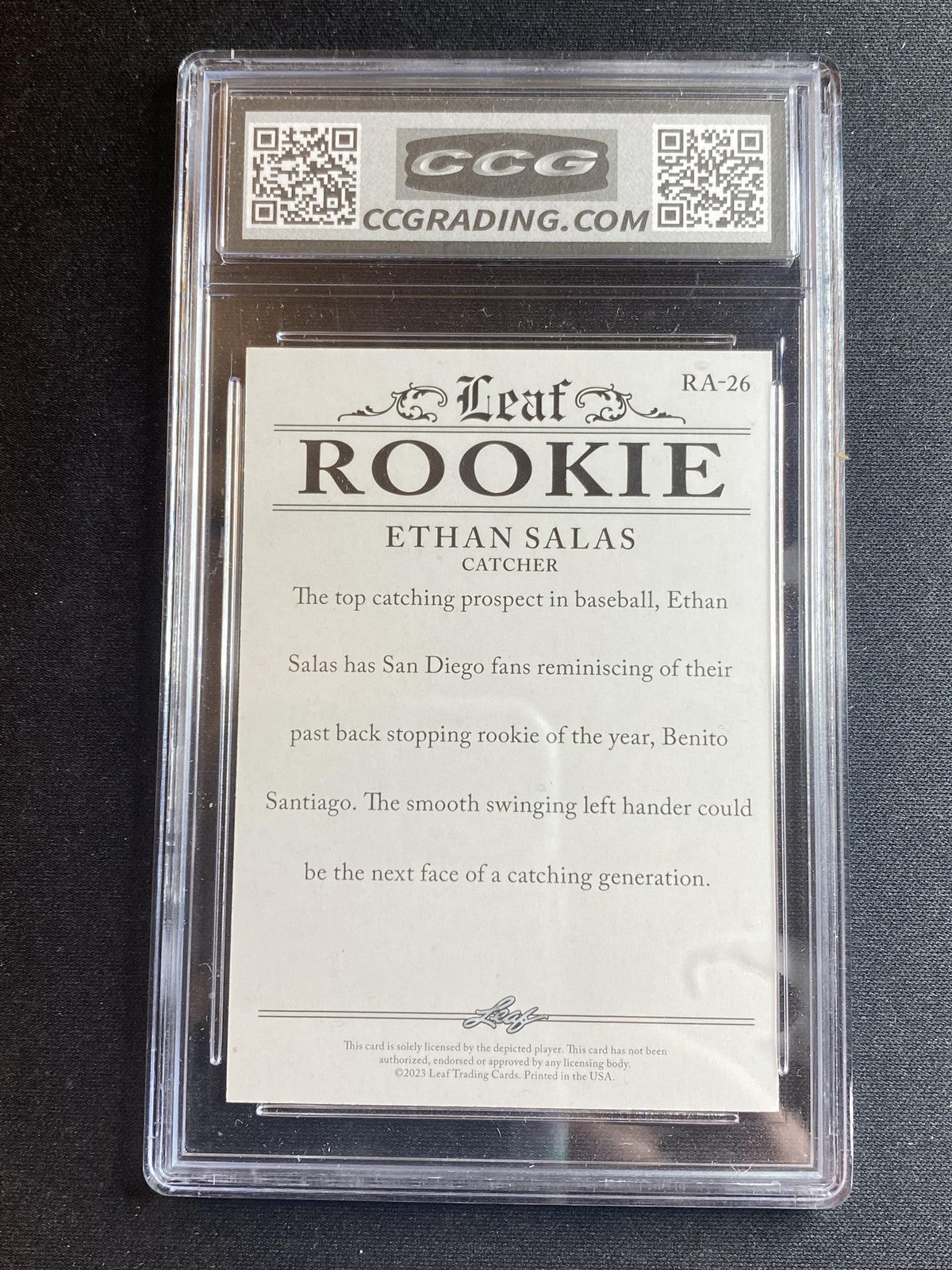 Ethan Salas 2023 Leaf Rookie Achievement RA26 CCG 10 RC