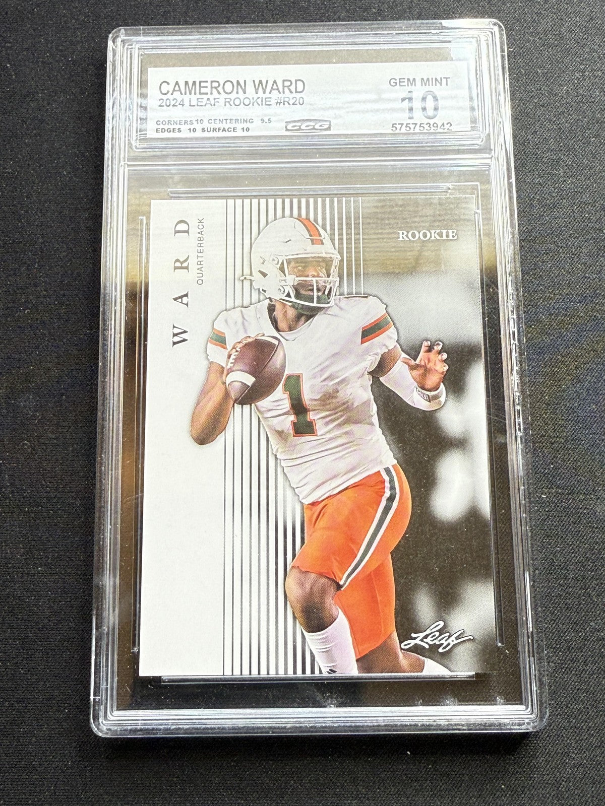 Cameron Ward 2024 Leaf Rookie CCG 10 RC