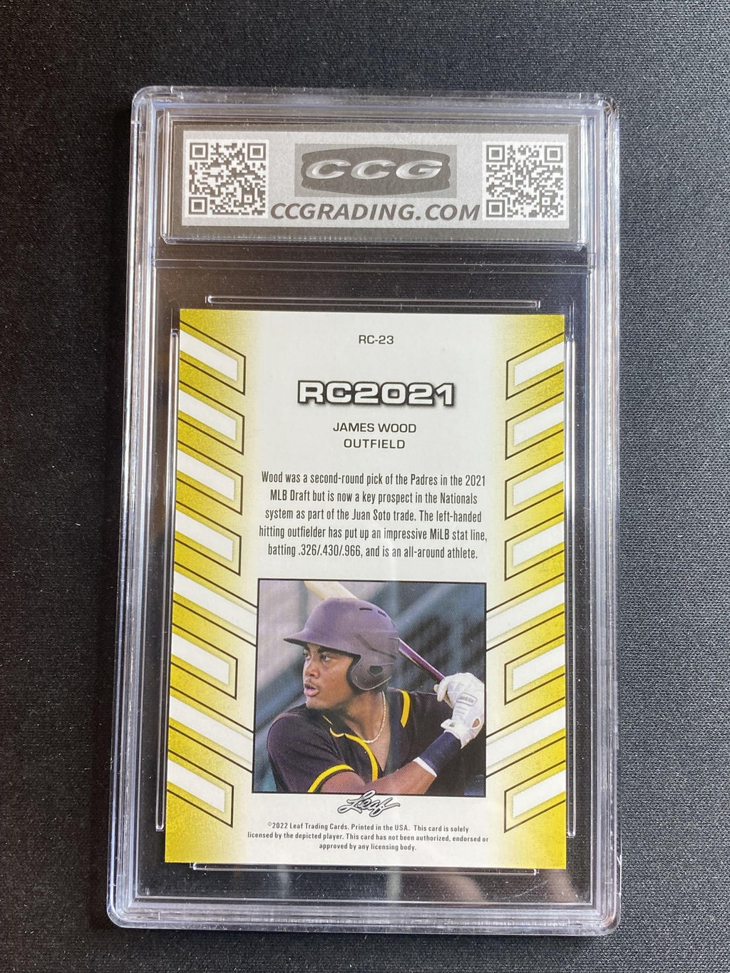 James Wood 2022 Leaf RC2021 RC23 CCG 10 RC