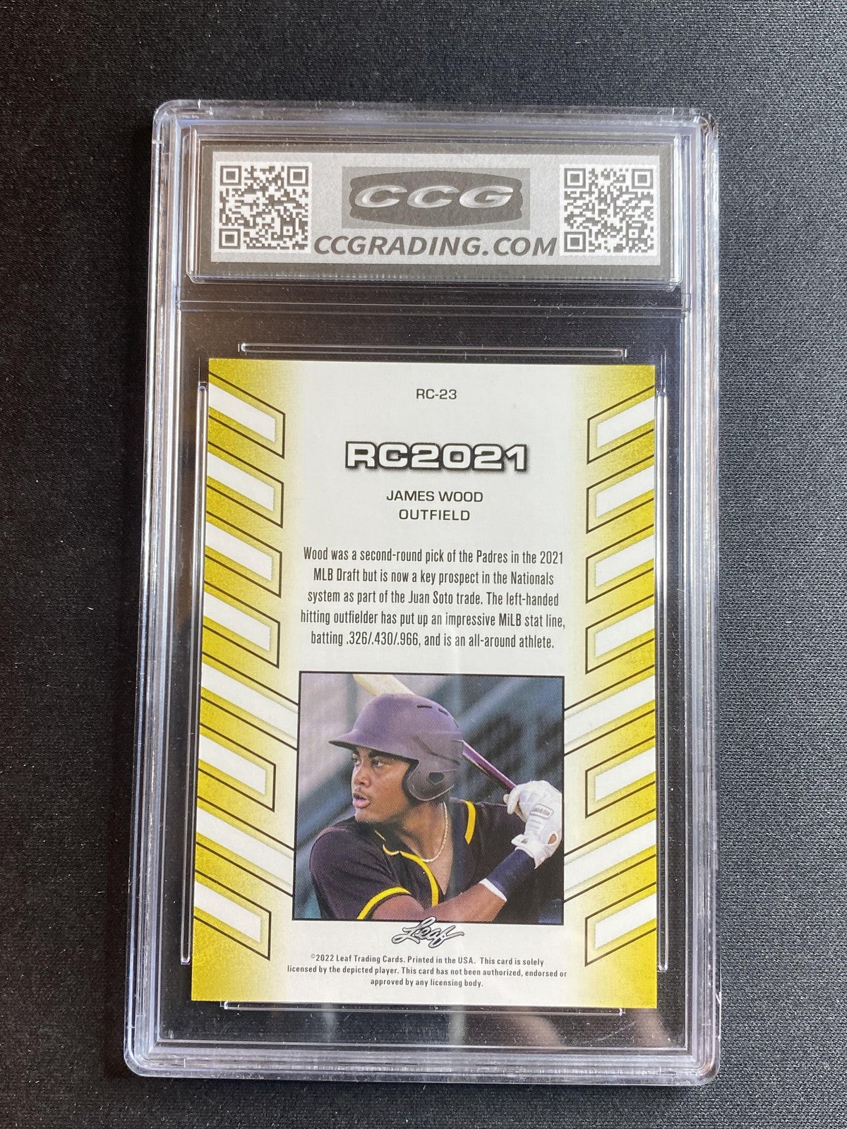 James Wood 2022 Leaf RC2021 RC23 CCG 10 RC