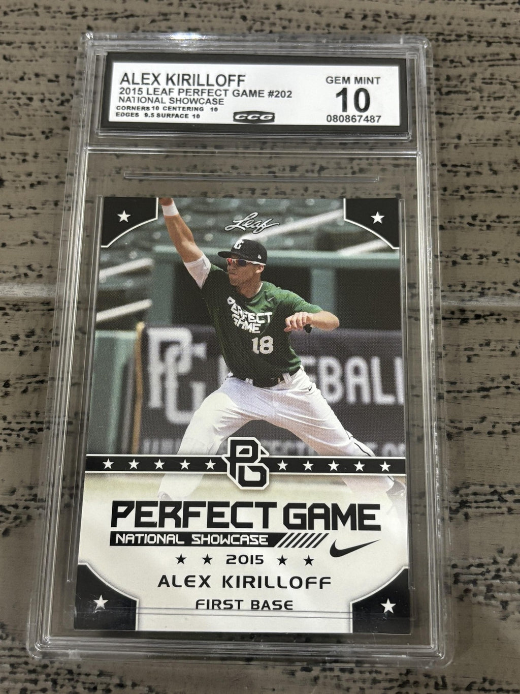 Alex Kirilloff 2015 Leaf Perfect Game CCG 10 RC